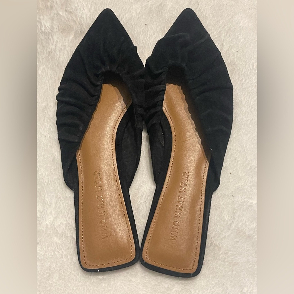 Who What Wear  elegant  women’s Black Pointed Flats size 8 - Picture 5 of 16